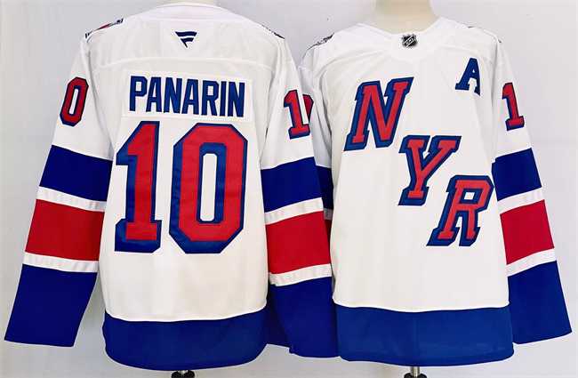 Men%27s New York Rangers #10 Artemi Panarin White 2024-25 Stadium Series Stitched Jersey